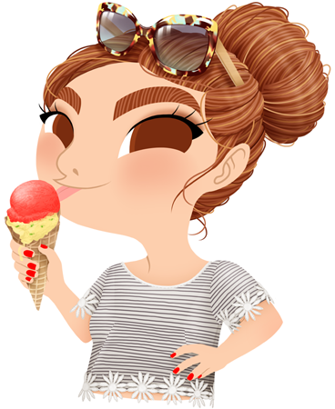 Anna Lubinski - Illustration - Cartoon Portrait - Character - She Is Eating Ice Cream Clipart - Free Transparent PNG Clipart Images Download. - Transparent PNG Free Download