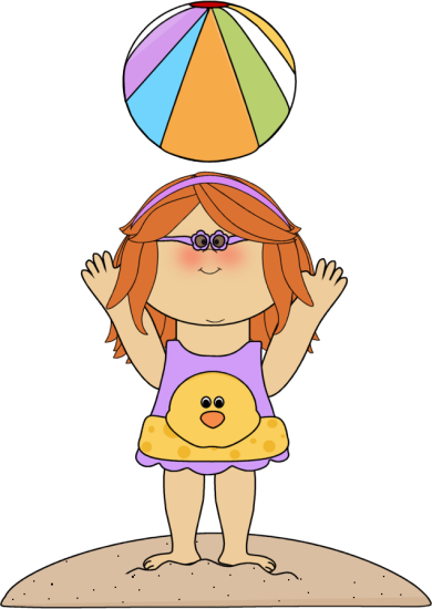 Summer Kids Clip Art - Girl With Beach Ball Clipart - Free Transparent PNG Clipart Images Download. - Transparent PNG Free Download