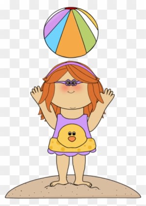 Summer Kids Clip Art - Girl With Beach Ball Clipart - Free Transparent PNG Clipart Images Download. - Transparent PNG Free Download