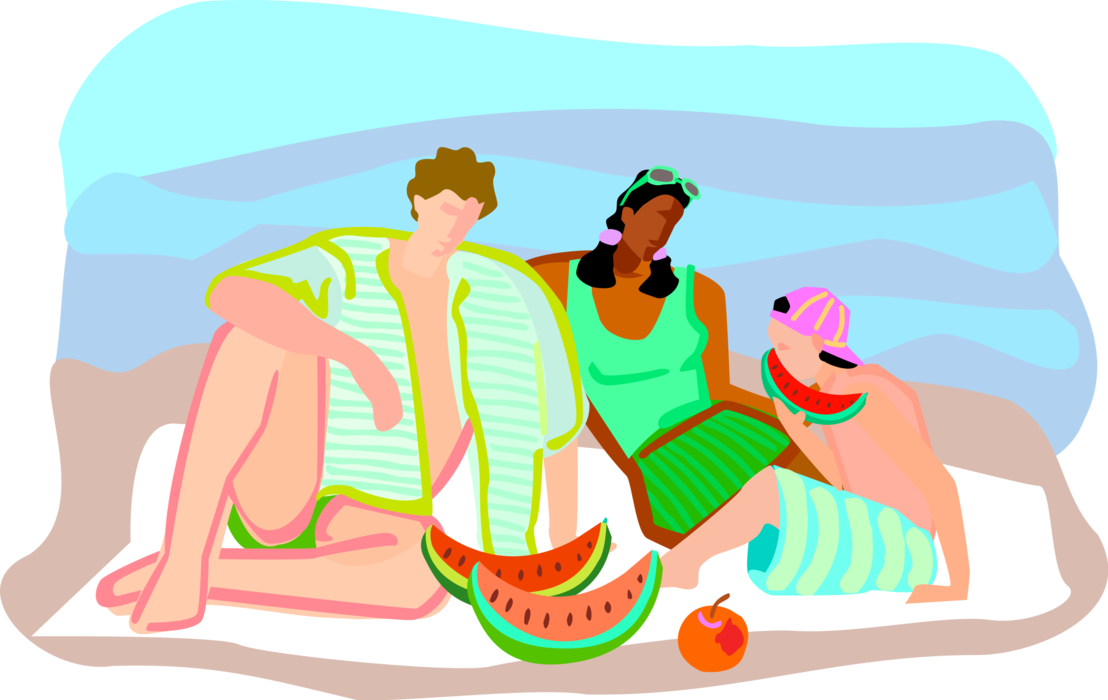 Vector Illustration Of Summer Vacation Day At The Beach - Illustration - Free Transparent PNG Clipart Images Download. - Transparent PNG Free Download