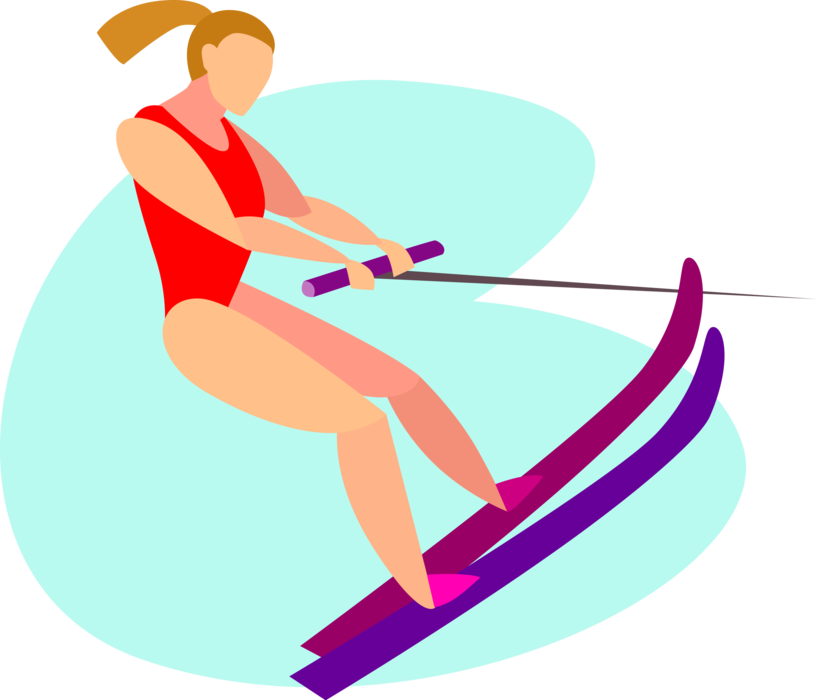 Vector Illustration Of Summer Water Skier Having Fun - Water Skiing Clipart - Free Transparent PNG Clipart Images Download. - Transparent PNG Free Download
