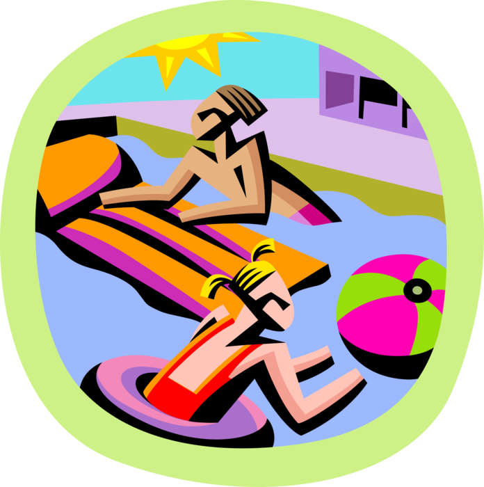 Vector Illustration Of Summer Swimming In The Pool - Graphic Design - Free Transparent PNG Clipart Images Download. - Transparent PNG Free Download