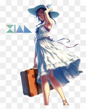 Anime Girl Vacation Summer Render By Xialyz - Anime Girl In Sundress - Free Transparent PNG Clipart Images Download. - Transparent PNG Free Download