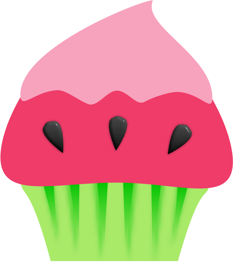 Summer August Clipart - Cupcake Water Melon Clip Art - Free Transparent PNG Clipart Images Download. - Transparent PNG Free Download