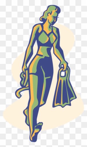 Vector Illustration Of Summer Swim With Flipper Fins - Illustration - Free Transparent PNG Clipart Images Download. - Summer Transparent PNG Free Download