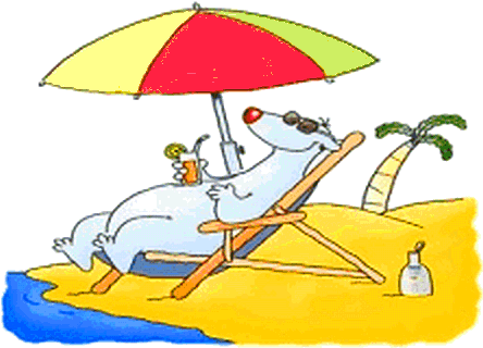 Cartoon Summer Break Clipart - Relaxing On The Beach Clipart - Free Transparent PNG Clipart Images Download. - Transparent PNG Free Download
