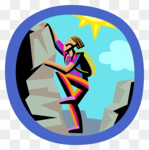Vector Illustration Of Mountaineering Rock Climber - Rock Climbing Clip Art - Free Transparent PNG Clipart Images Download. - Summer Transparent PNG Free Download