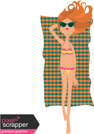 Summer Splash Illustrations 2 Beach Girl With Towel - Summer Splash Illustrations 2 Beach Girl With Towel - Free Transparent PNG Clipart Images Download. - Transparent PNG Free Download