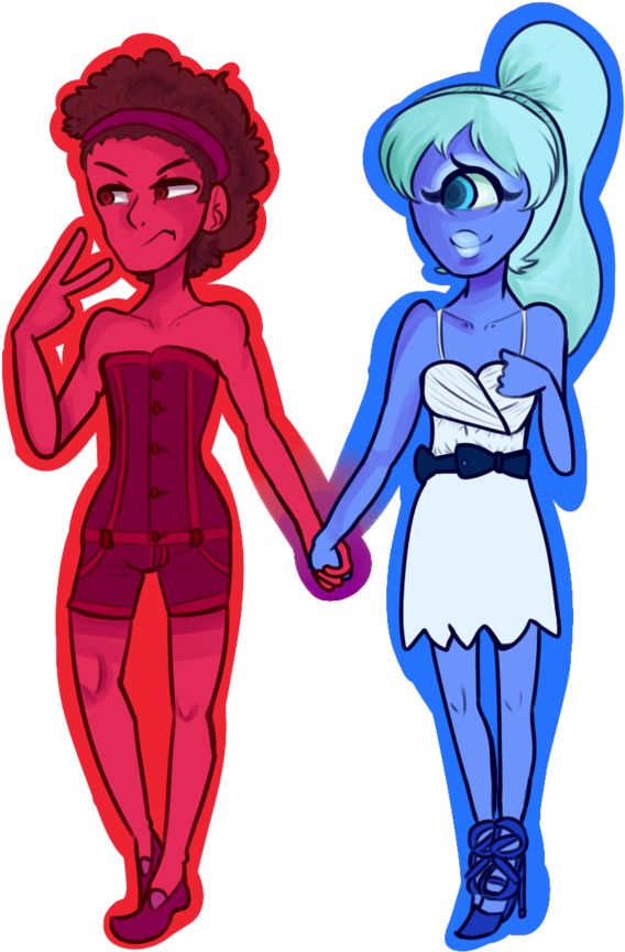 Ruby And Sapphire Summer Wear By Lapinaijin On Deviantart - Male Red Sapphire Steven Universe - Free Transparent PNG Clipart Images Download. - Transparent PNG Free Download