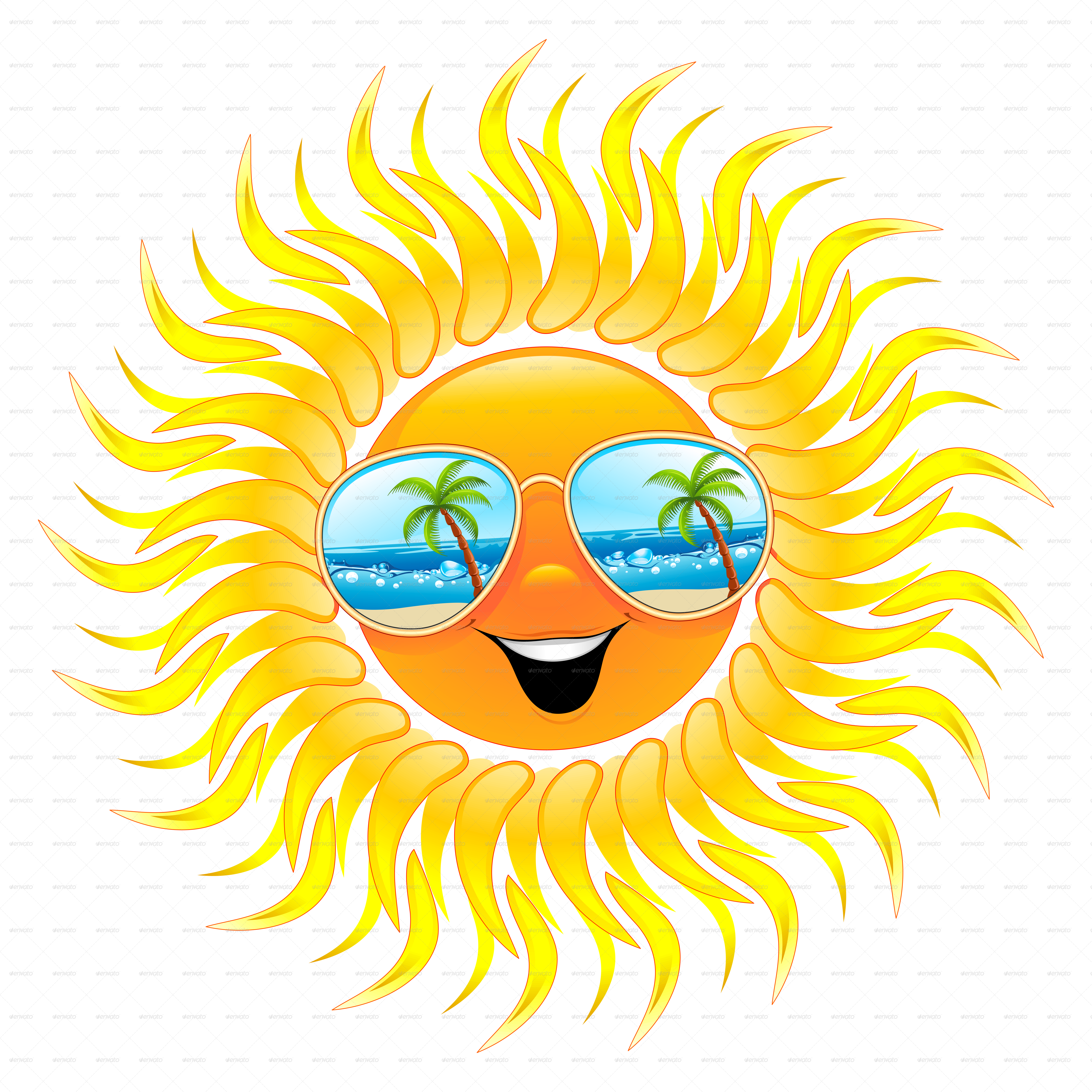 Summer Sun Cartoon With Sunglasses By Bluedarkat - Summer Sun Cartoon With Sunglasses Laptop Sleeve - Transparent PNG - 5000x5000 - Free Download on - Transparent PNG Free Download