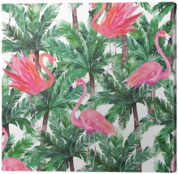 Watercolor Pink Flamingos, Exotic Birds, Tropical Palm - Watercolor Botanical Summer Leaves Transparent PNG - 400x400 - Free Download on - Transparent PNG Free Download