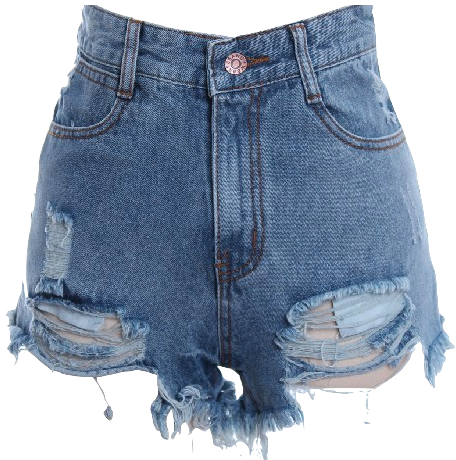 High Waisted Distressed Denim Shorts - Swag Outfit Ideas For Summer Transparent PNG - 456x460 - Free Download on - Transparent PNG Free Download