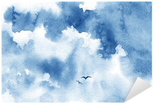 Blue Watercolor Cloud, Birds And Sky - Himmel Aquarell Transparent PNG - 400x400 - Free Download on - Transparent PNG Free Download