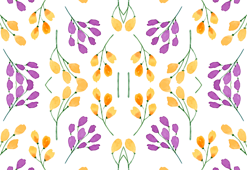 Watercolor Spring Summer Flowers Orange And Purple - Motif Transparent PNG - 800x552 - Free Download on - Transparent PNG Free Download