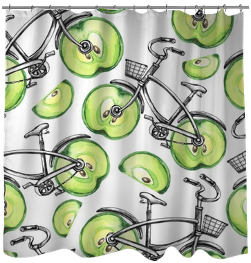 Watercolor Seamless Pattern Bicycles With Apple Wheels - Tandem Bicycle Transparent PNG - 400x400 - Free Download on - Transparent PNG Free Download