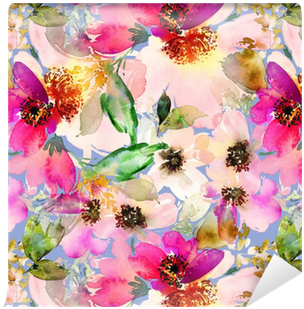 Seamless Summer Pattern With Watercolor Flowers Handmade - Poetry Ms: Volume 2 Transparent PNG - 400x400 - Free Download on - Transparent PNG Free Download