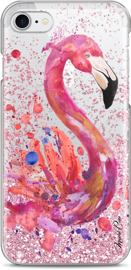 Coque Iphone 7/8 Pink Glitter Watercolor Summer Flamingo - Iphone 6s Transparent PNG - 1230x900 - Free Download on - Transparent PNG Free Download