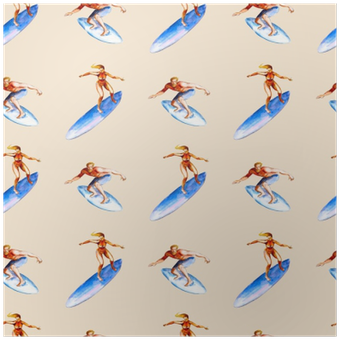 Watercolor Seamless Pattern With Surfers On Pink Background, - Watercolor Painting Transparent PNG - 400x400 - Free Download on - Transparent PNG Free Download
