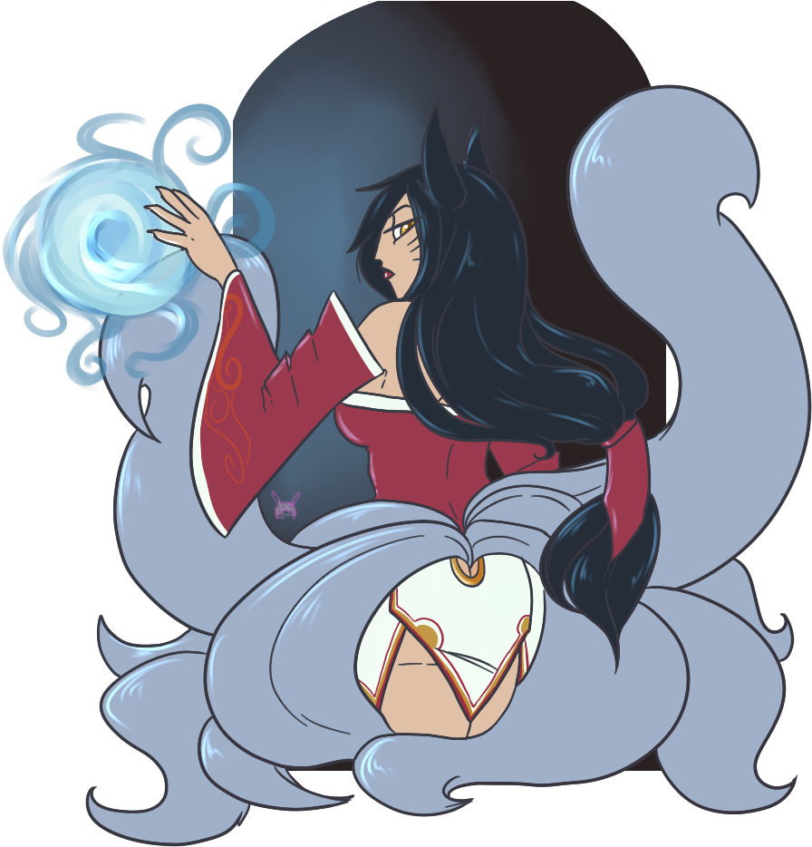 Summer Commission - Ahri - Art Transparent PNG - 933x1000 - Free Download on - Transparent PNG Free Download
