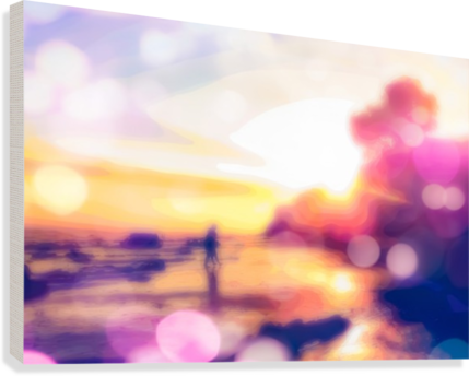 Summer Beach With Sunset Sky And Beautiful Bokeh Light - Canvas Print Transparent PNG - 429x344 - Free Download on - Transparent PNG Free Download