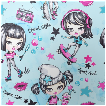 Watercolor Seamless Pattern With Sport Teenagers - Illustration Transparent PNG - 400x400 - Free Download on - Transparent PNG Free Download