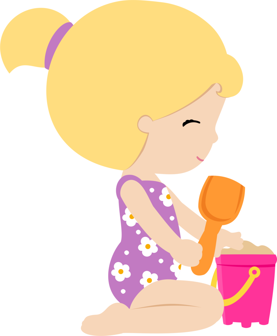 Hawaiian Parties, Party Summer, Fiesta Spa, Beach Fun, - Desenho Menina Na Praia Transparent PNG - 889x1080 - Free Download on - Transparent PNG Free Download