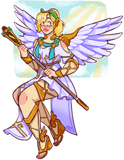I Love Mercys New Summer Games Skin - Winged Victory Mercy Transparent Transparent PNG - 465x750 - Free Download on - Transparent PNG Free Download