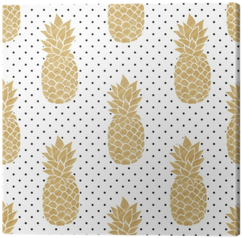 Seamless Pattern With Gold Pineapples On Polkadot Background - No Background Vector Stomach Transparent PNG - 400x400 - Free Download on - Transparent PNG Free Download