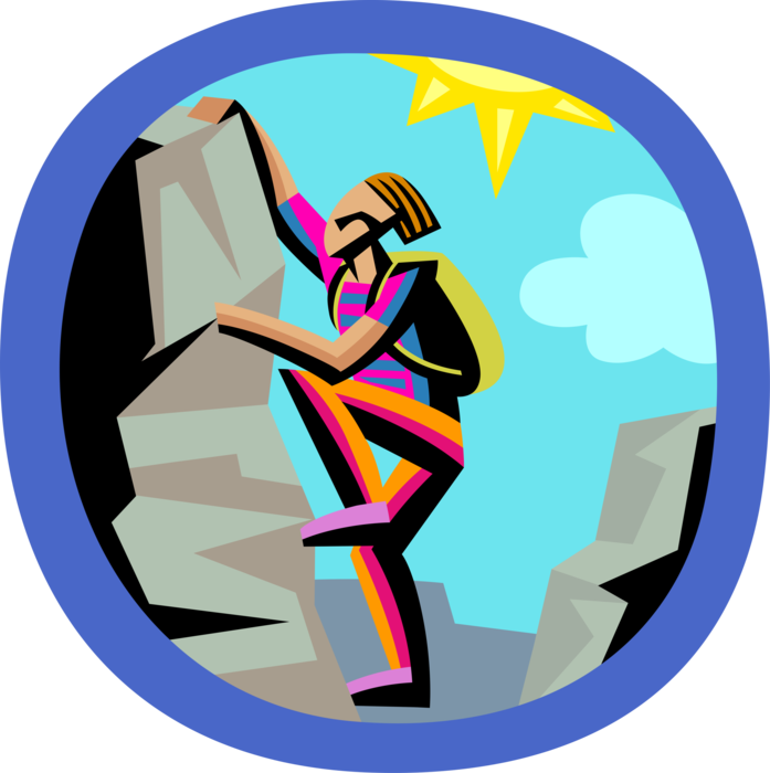 Vector Illustration Of Mountaineering Rock Climber - Rock Climbing Clip Art Transparent PNG - 697x700 - Free Download on - Transparent PNG Free Download
