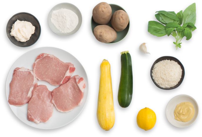 Crunchy Pork Chops With Summer Squash Slaw & Roasted - Potato Wedges Transparent PNG - 700x477 - Free Download on - Transparent PNG Free Download