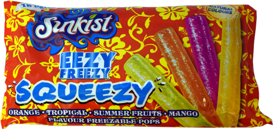 Freezable Pops Made With Delicious Sunkist Fruit Flavours - Sunkist Squeezy Ice Lollies 30ml X 18 30ml X 18 Transparent PNG - 555x557 - Free Download on - Transparent PNG Free Download