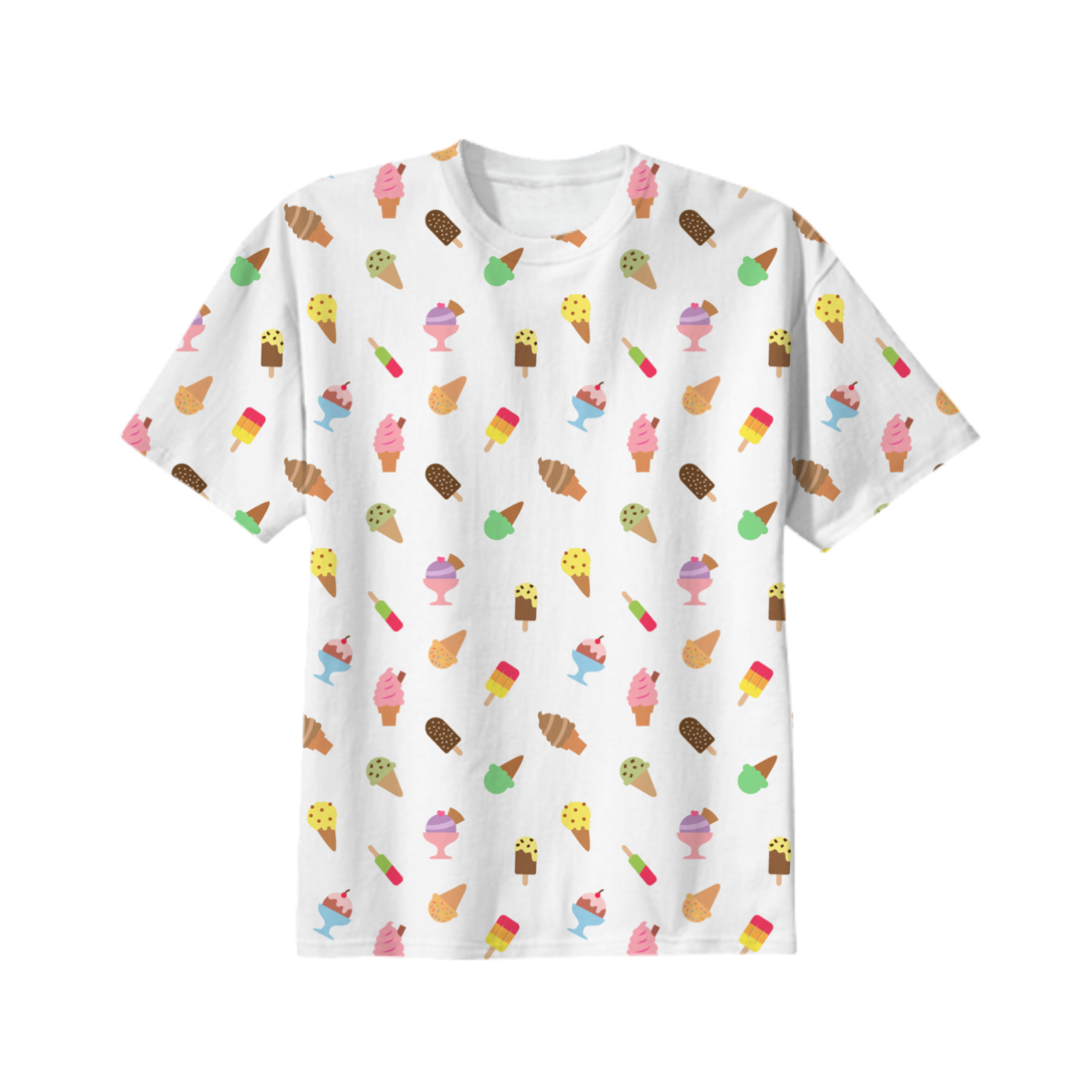 Shop Cool Ice Pattern For Summer Cotton T-shirt By - Süßes Buntes Eiscreme-muster Für Babys Babylätzchen Transparent PNG - 1190x1190 - Free Download on - Transparent PNG Free Download
