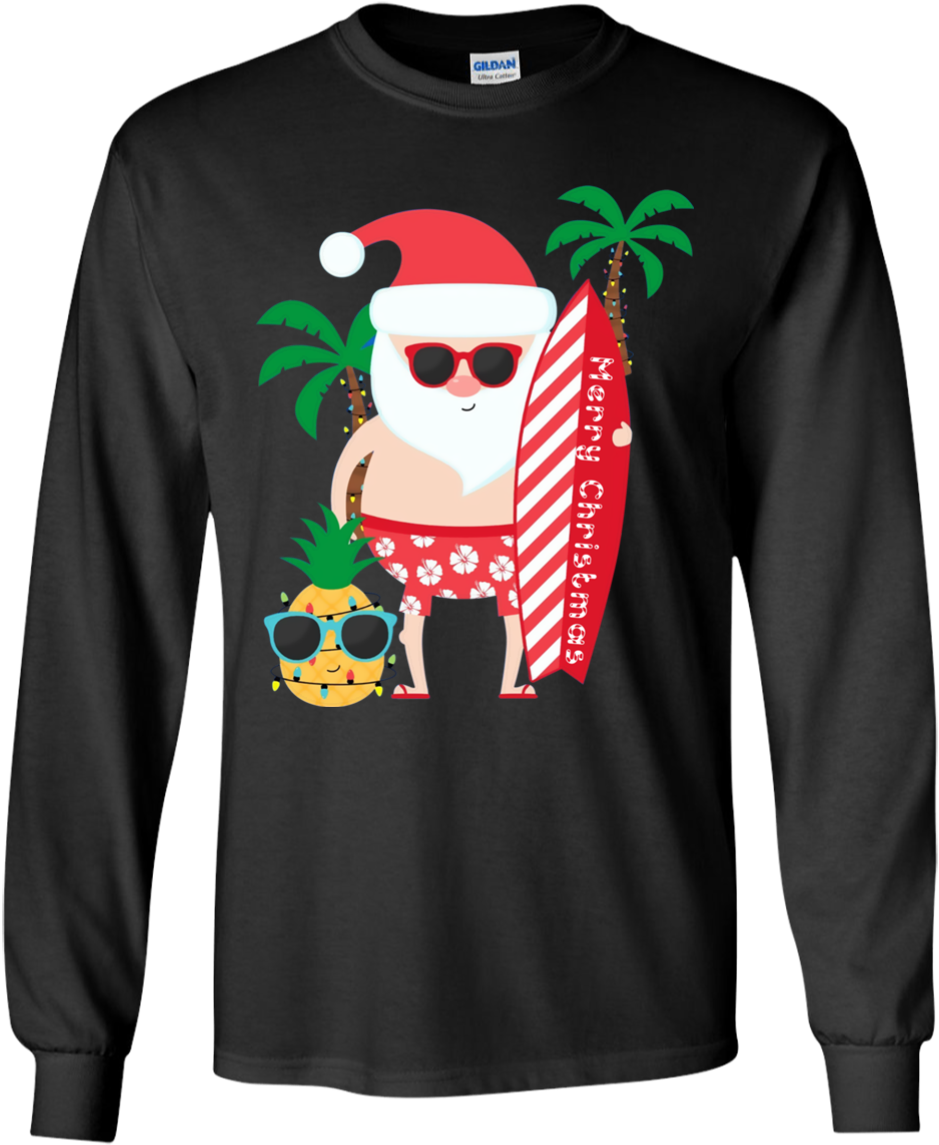 Santa Claus Surfing Hawaiian Shirt Summer Christmas - Santa Claus Surfing Hawaiian Shirt Transparent PNG - 1155x1155 - Free Download on - Transparent PNG Free Download