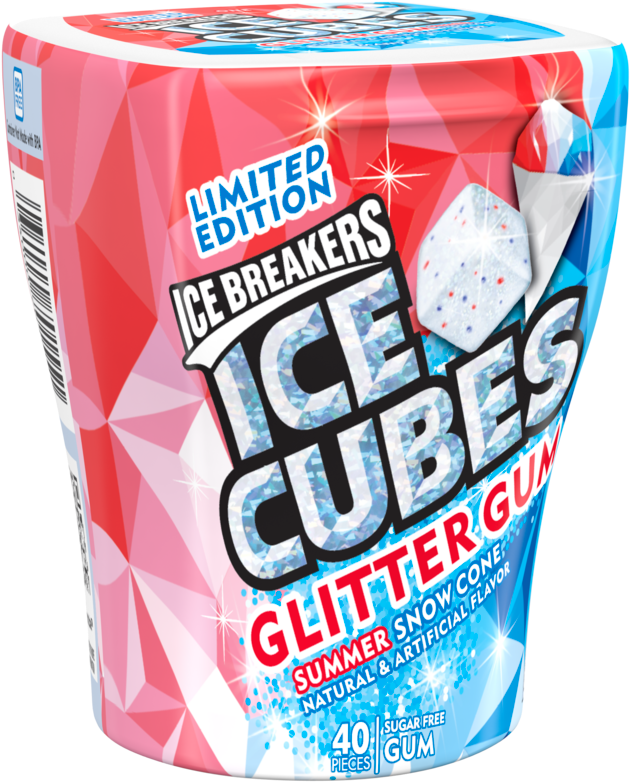 Ice Breakers, Ice Cubes Glitter Summer Snow Cone Gum, - Caffeinated Drink Transparent PNG - 1000x1000 - Free Download on - Transparent PNG Free Download