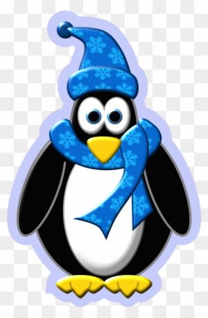 Scarf Penguin - Penguin Snowflakes Winter Design Magnet - Free Transparent PNG Clipart Images Download. - Transparent PNG Free Download
