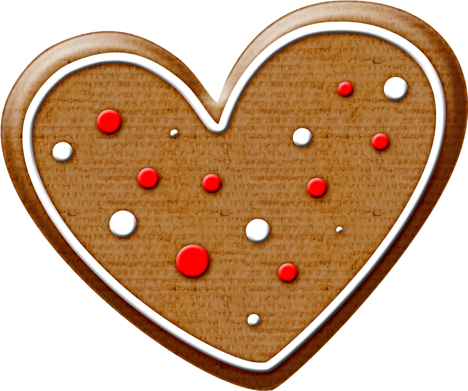 Christmas Gingerbread Heart Cookie Clip Art - Heart Shaped Cookie Clipart - Free Transparent PNG Clipart Images Download. - Transparent PNG Free Download