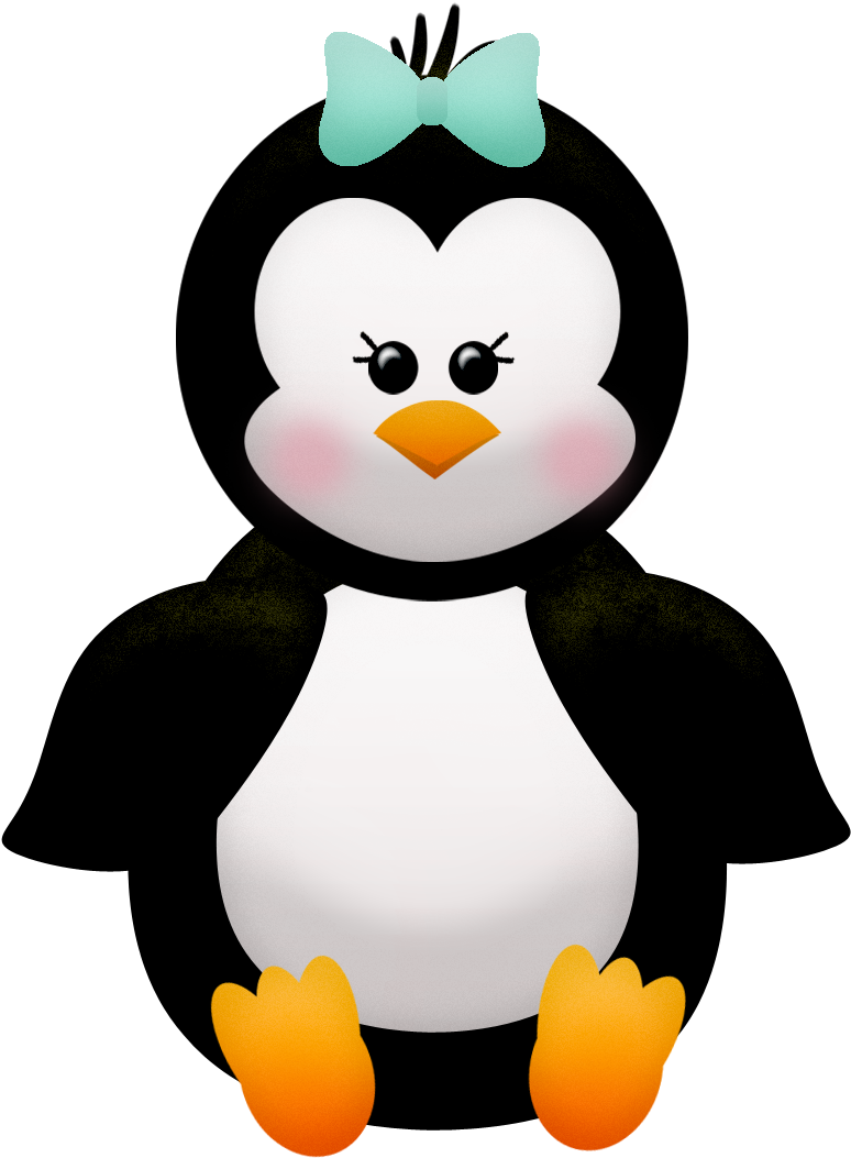 Penguins And Flowers Of The Winter Clip Art - Imagenes De Pinguinos Animados - Free Transparent PNG Clipart Images Download. - Transparent PNG Free Download