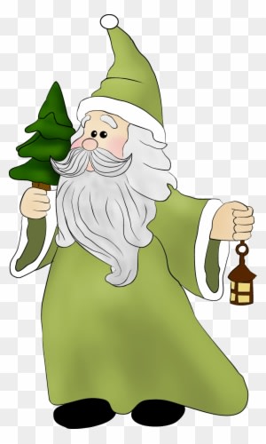 Christmas Santa In Green - Santa Claus - Free Transparent PNG Clipart Images Download. - Winter Transparent PNG Free Download