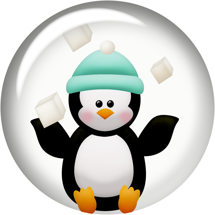 Penguins And Flowers Of The Winter Clip Art - Hi Pinguin Clipart - Free Transparent PNG Clipart Images Download. - Transparent PNG Free Download