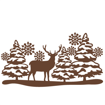 Reindeer Winter Scene Svg Scrapbook Cut File Cute Clipart - Christmas Scene Stencil - Free Transparent PNG Clipart Images Download. - Transparent PNG Free Download