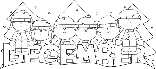 Month Season Winter Clipart - December Clip Art Black And White - Free Transparent PNG Clipart Images Download. - Transparent PNG Free Download