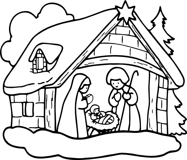 Black And White Winter Scene Clip Art Download - Nativity Clip Art Black And White - Free Transparent PNG Clipart Images Download. - Transparent PNG Free Download