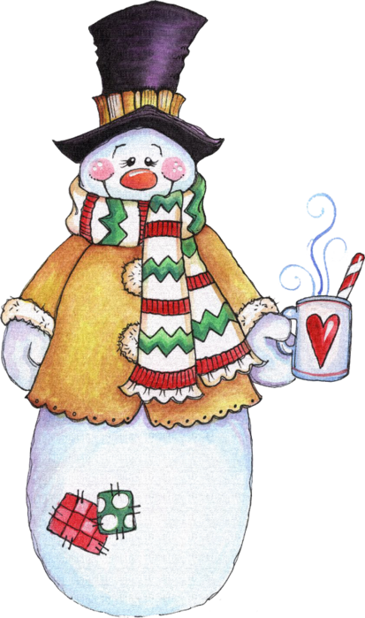 Clip Art Happy Winter Coffee Mugs - Snowman Drinking Hot Cocoa - Free Transparent PNG Clipart Images Download. - Winter Transparent PNG Free Download