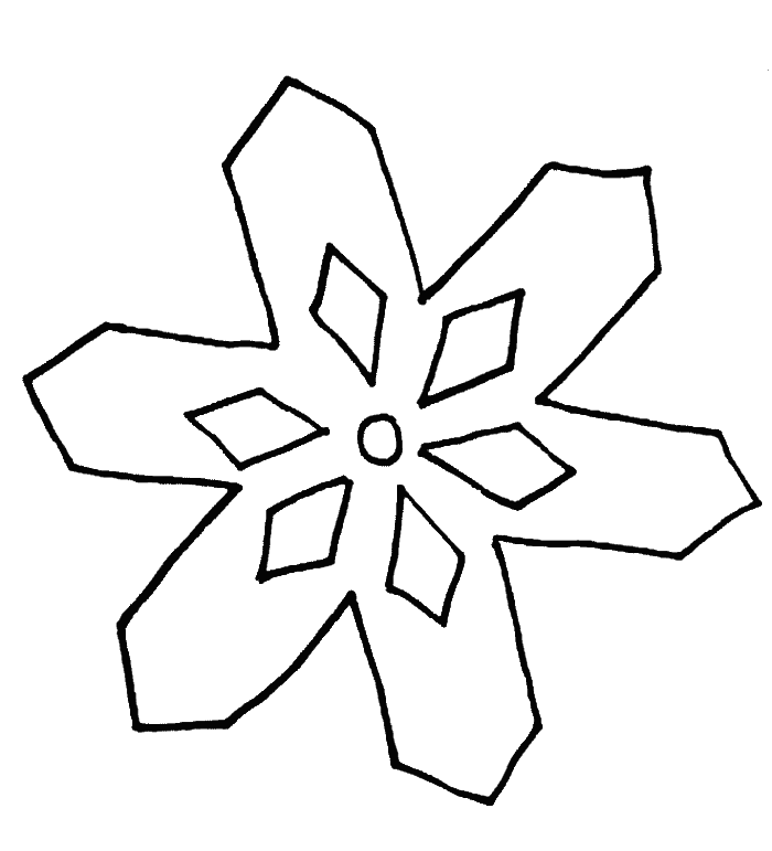 Snowflake With A Simple Pattern Coloring Pages - Line Art - Free Transparent PNG Clipart Images Download. - Transparent PNG Free Download