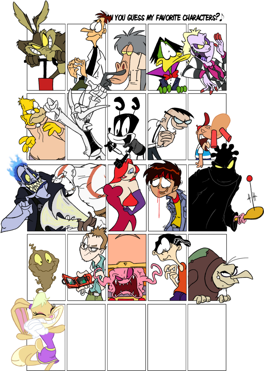 Favorite Characters Meme By Winter-freak - Can You Guess All My Favourite Characters - Free Transparent PNG Clipart Images Download. - Transparent PNG Free Download