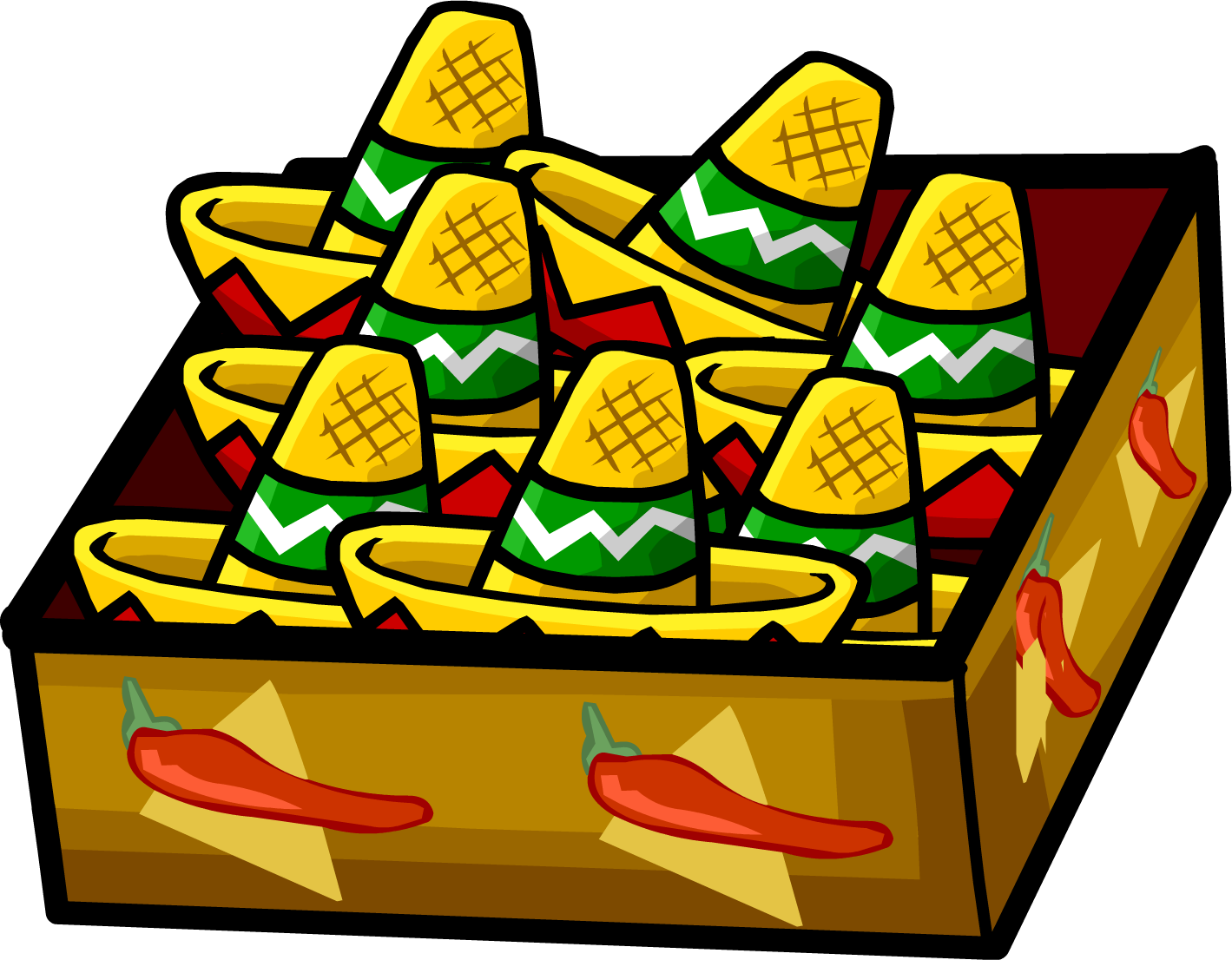 Winter Fiesta 2009 Mini Sombrero Box - Club Penguin - Free Transparent PNG Clipart Images Download. - Transparent PNG Free Download