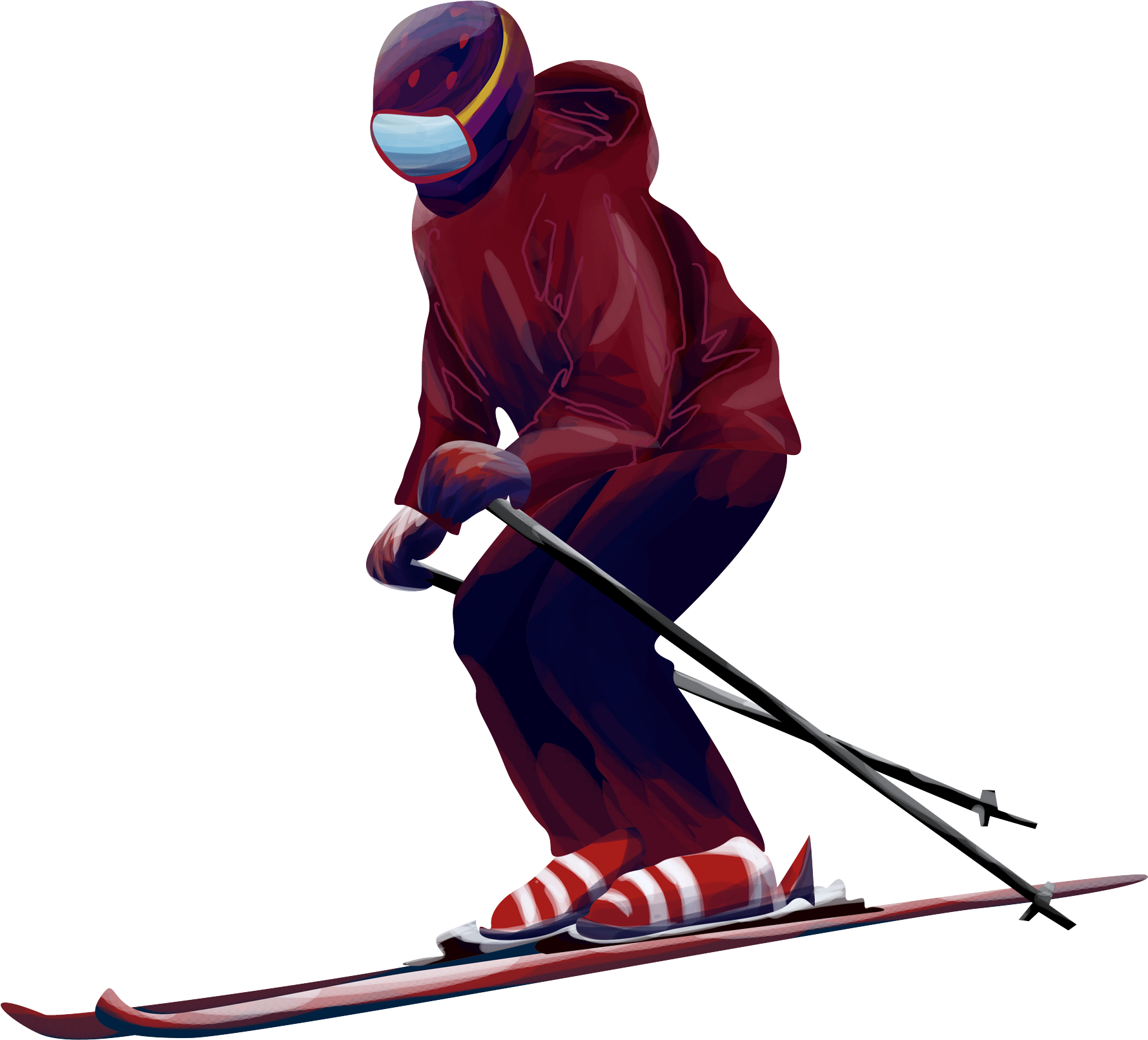 Hand Drawn Winter Ski Teenager Png And Psd - Skier Turns - Free Transparent PNG Clipart Images Download. - Transparent PNG Free Download