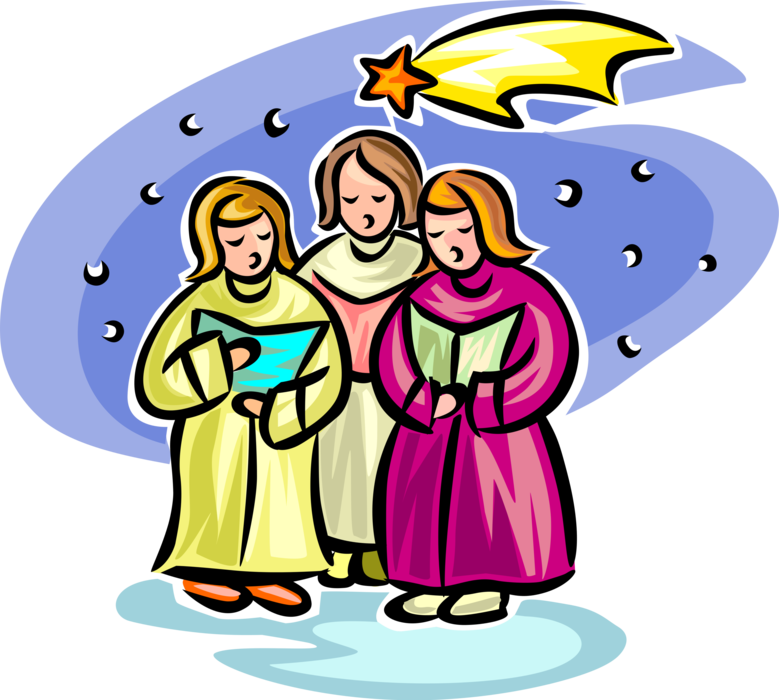 Vector Illustration Of Holiday Festive Season Christmas - Christmas Carolers Clip Art - Free Transparent PNG Clipart Images Download. - Winter Transparent PNG Free Download