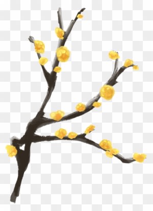 Ink Plum Hand Painted Branch Winter Antique Png And - Twig - Free Transparent PNG Clipart Images Download. - Winter Transparent PNG Free Download