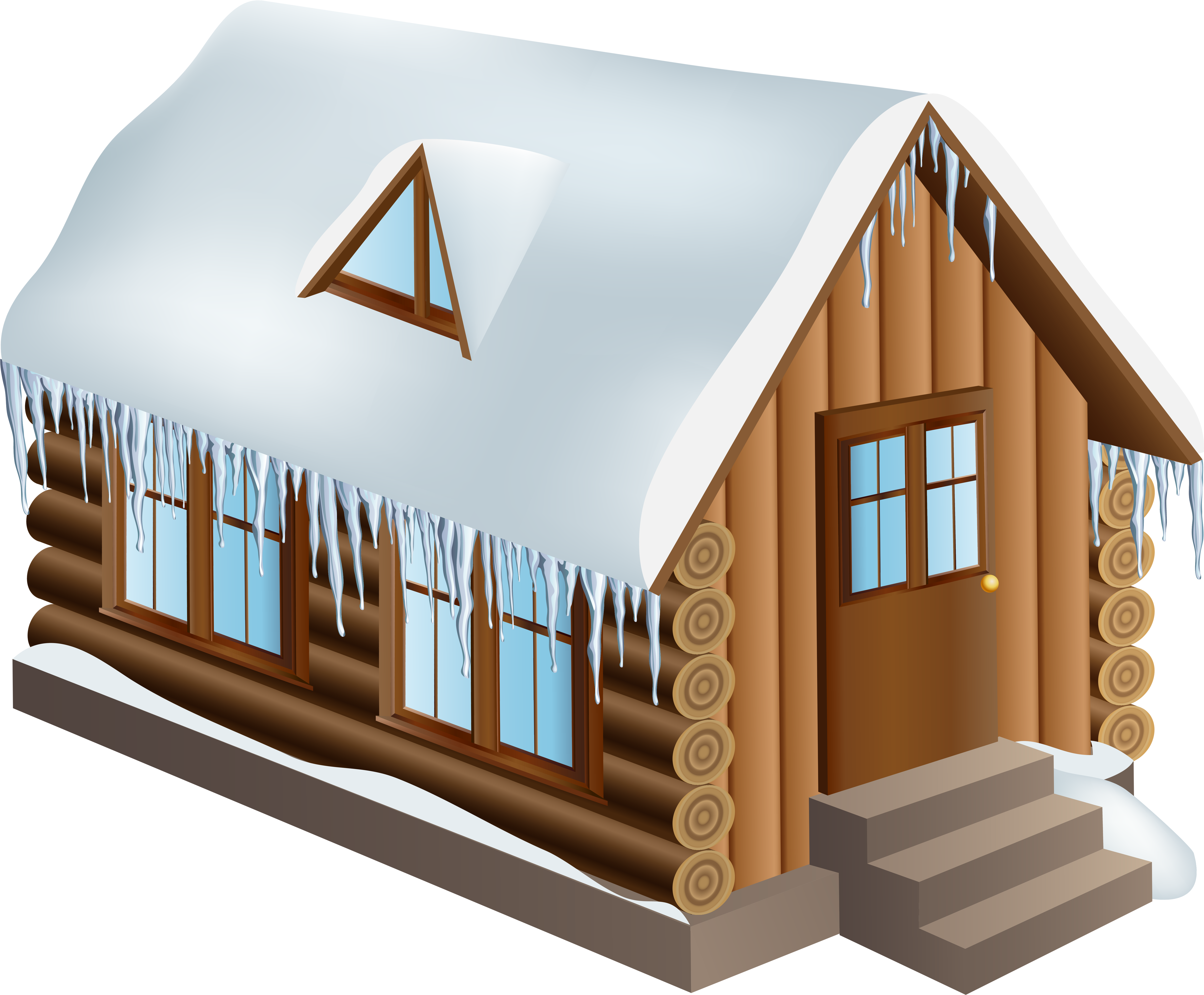 House With Snow Clipart 13 - Cabin In Winter Clipart Png Transparent PNG - 6570x5324 - Free Download on - Transparent PNG Free Download